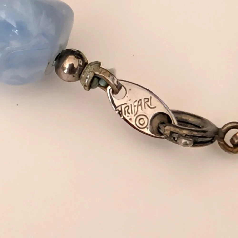 Vintage faux stone beaded single strand necklace